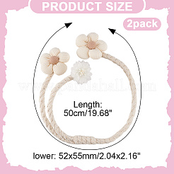 化学繊維の花のカーテン留め具  家庭用壁カーテン窓装飾用  ベージュ  259x146x29mm&nbsp;AJEW-WH0606-33A