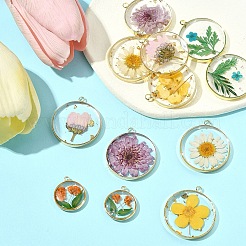 12Pcs 6 Styles Transparent Clear Epoxy Resin Pendants&nbsp;RESI-FS0001-88B
