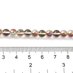 透明電気メッキガラスビーズ連売り  パール光沢メッキ  ラウンド  スミレ  6mm  穴：0.8mm  約67個/連  14.84~15.16''（37.7~38.5センチメートル）&nbsp;GLAA-T032-T6mm-C08