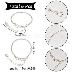 6Pcs Brass European Style Bracelet Jewelry Making&nbsp;PPJ-SC0001-02