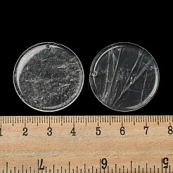 天然石クオーツクリスタルペンダント  ロッククリスタルフラットラウンドチャーム  29.5~30x3mm  穴：1.6mm&nbsp;G-B071-01N