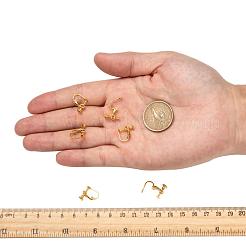 真鍮製ねじ式クリップイヤリングパーツ  スパイラルイヤークリップ  穴開けないイヤリング  ゴールドカラー  13~15x13x5mm&nbsp;KK-L164-02G