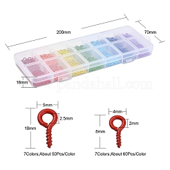 770Pcs 14 Style Spray Painted Iron Screw Eye Pin Peg Bails&nbsp;IFIN-YW0001-36