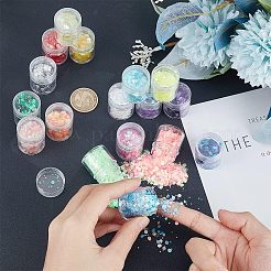 ペット ルミナス シャイニング ネイル アート グリッター  マニキュアスパンコール  キラキラネイルスパンコール  ミックスカラー  1~3mm&nbsp;MRMJ-WH0070-27
