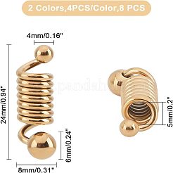 8Pcs 2 Colors 304 Stainless Steel Coil Cord Ends&nbsp;STAS-UN0026-64