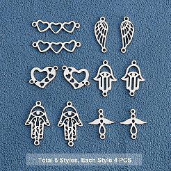 24Pcs 6 Style 201 Stainless Steel Links Connectors&nbsp;STAS-FH0001-49
