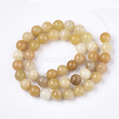 天然石トパーズ翡翠ビーズ連売り  ラウンド  6mm  穴：1mm  約58~60個/連  14.17~14.96インチ&nbsp;X-G-S259-45-6mm