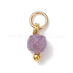 50Pcs 10 Colors Natural Mixed Stone Faceted Cube Charms&nbsp;PALLOY-JF04816-01