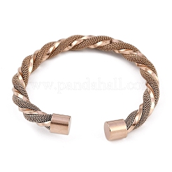 Ion Plating(IP) 304 Stainless Steel Cuff Bangles for Women&nbsp;STAS-M023-18A