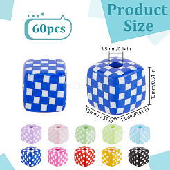 60Pcs Opaque Acrylic Beads&nbsp;SACR-DR0001-01B