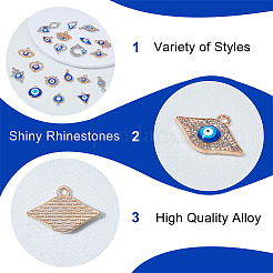40Pcs Zinc Alloy Rhinestone Connector Charms & Pendants Kits&nbsp;FIND-HY0004-30
