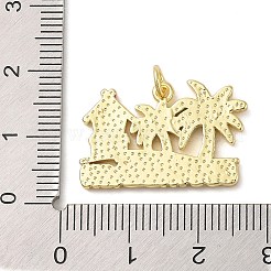 ラックメッキ真鍮エナメルペンダント  丸カン付き  長持ちメッキ  カドミウムフリー＆鉛フリー  18KGP本金メッキ  単語 サウスビーチ  ココヤシの木  16x24.5x2mm  穴：3.5mm&nbsp;KK-P261-05A-G