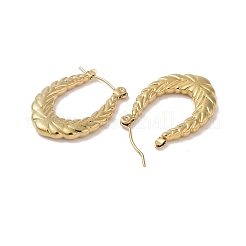 Leaf 201 Stainless Steel Half Hoop Earrings for Women&nbsp;EJEW-G385-20G
