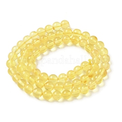 天然琥珀ビーズ連売り  ラウンド  5mm  穴：0.5mm  約71個/連  14.17インチ（36cm）&nbsp;G-L095-B01-5mm-01