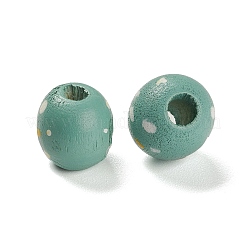 Spray Painted Natural Maple Wood European Beads&nbsp;WOOD-M007-05A
