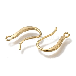 真鍮のピアスフック  カドミウムフリー＆鉛フリー  24KGP本金メッキ  15x9x2mm  穴：1.4mm  ピン：0.8mm&nbsp;KK-H502-17G