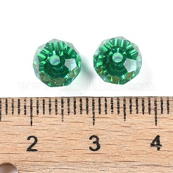 Ab色のメッキガラスビーズ  多面カット  ラウンド  シーグリーン  8x5.5~6mm  穴：1.4~1.6mm  336個/セット&nbsp;EGLA-P059-03B-AB07