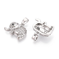 Brass Micro Pave Cubic Zirconia Pendants&nbsp;KK-N257-61P