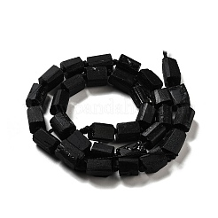 天然石ブラックトルマリンビーズ連売り  多面カット  コラム  10~20x9x9.5~15mm  穴：1mm  約20~28個/連  16~16.54インチ（41~42cm）&nbsp;G-F716-01