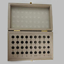 木箱  36穴付き  文字と数字のスタンプセット  長方形  バリーウッド  17.5x11.1x7.7cm&nbsp;X-ODIS-WH0005-47