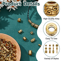 120Pcs 10 Styles Tibetan Style Alloy Beads Sets&nbsp;TIBEB-HY0001-10AG
