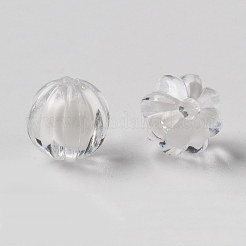 透明なアクリルビーズ  二層ビーズ  ラウンド  カボチャ  透明  10mm  穴：2mm  約1100個/500g&nbsp;TACR-S089-10mm-01