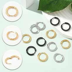 24Pcs 3 Colors 303 Stainless Steel Textured Hoop Earrings for Women&nbsp;EJEW-SC0001-80