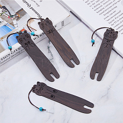 4Pcs 4 Styles Wood Bookmarks&nbsp;AJEW-FH0004-72
