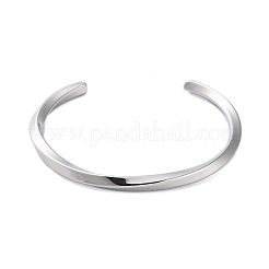 Stainless Steel Twist Open Cuff Bangles for Women&nbsp;BJEW-L689-02P