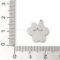 変色しない304ステンレススチールペンダント  レーザー切断  足跡チャーム  ステンレス鋼色  16x14.5x1mm  穴：1.4mm&nbsp;STAS-K270-03P