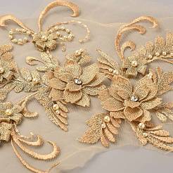 3D Flower Organgza Polyester Embroidery Ornament Accessories&nbsp;DIY-WH0308-243C