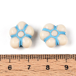 塗装された不透明アクリルビーズ  花  ライトスカイブルー  14.5~15x13~13.5x7~7.5mm  穴：1.8mm  約476個/500g&nbsp;OACR-T029-02R