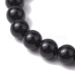 8mm Round Dyed Natural Tiger Eye & Black Onyx Beaded Stretch Bracelets&nbsp;BJEW-TA00516-01