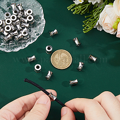202ステンレススチールヨーロピアンビーズ40個  大穴ビーズ  コラム  ステンレス鋼色  9x8mm  穴：4mm&nbsp;STAS-DC0017-25