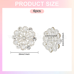 6Pcs Alloy Rhinestone Shank Buttons&nbsp;BUTT-MA0001-06