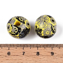 Bohemian Style Printed Schima Wood Beads&nbsp;WOOD-T032-31G