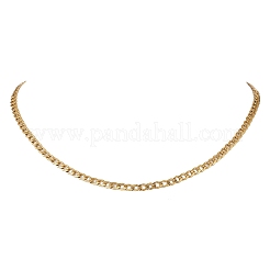 3.5mm 304ステンレススチールカーブチェーンネックレス（女性用）  ゴールドカラー  17.40インチ（44.2cm）&nbsp;NJEW-JN05584
