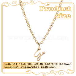 1pc 304 Stainless Steel Letter Pendant Necklaces&nbsp;NJEW-LP0001-39G-G