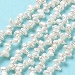 天然養殖淡水パールビーズ連売り  ライス  アンティークホワイト  5~7x4~4.5mm  穴：0.6mm  約90個/連  12.80''（32.5センチメートル）&nbsp;PEAR-E019-05
