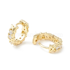 Clear Cubic Zirconia Chunky Hinged Hoop Earrings for Women&nbsp;EJEW-P196-24G