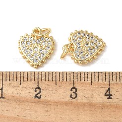 Brass Micro Pave Clear Cubic Zirconia Pendants&nbsp;KK-Q031-44G-07