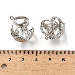 ラックメッキ真鍮製ペンダントベイル  香水エッセンシャルオイルディフューザーペンダント作り  長持ちメッキ  鉛フリー＆カドミウムフリー  プラチナ  18x18x18mm  穴：1.6mm&nbsp;KK-R211-01P