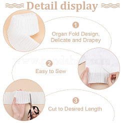 5ヤードのポリエステルプリーツリボン  洋服アクセサリー  ホワイト  3-1/4インチ（83mm）&nbsp;OCOR-FG0002-02A
