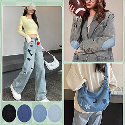 12Pcs 4 Colors Denim Cloth Iron On Sew On Patches&nbsp;PATC-FG0003-85