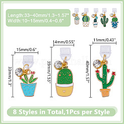 8 個のプラスチックモバイル防塵プラグ  合金エナメルペンダント付き  猫  ゴールドカラー  32~40mm  8個/セット&nbsp;HJEW-HY00086