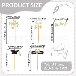 10Pcs Graduation Theme Paper Cake Insert Card Decoration&nbsp;AJEW-WH0270-500A