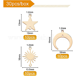 30Pcs 3 Style Brass Links Connectors&nbsp;KK-BC0003-03