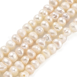 天然養殖淡水パールビーズ連売り  ポテト  ナバホホワイト  3~4mm  穴：0.5mm  約44~53個/連  6.69~7.28インチ（17~18.5cm）&nbsp;PEAR-C003-07A