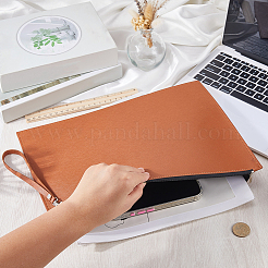 長方形のPUレザー会議ファイルバッグ  ファイルポケット  合金ジッパー付き  シエナ  263x346x2mm&nbsp;AJEW-WH20019-115A
