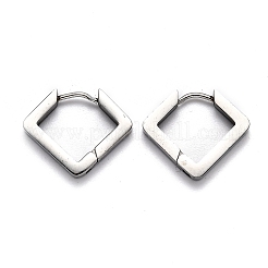 変色しにくい304ステンレススチールの菱形フープピアス  ステンレス鋼色  17x20x3mm  ピン：1mm&nbsp;STAS-J033-08P